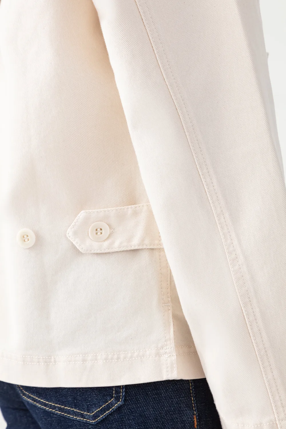 acquaverde Abby giacca in jeans Cream bottoni