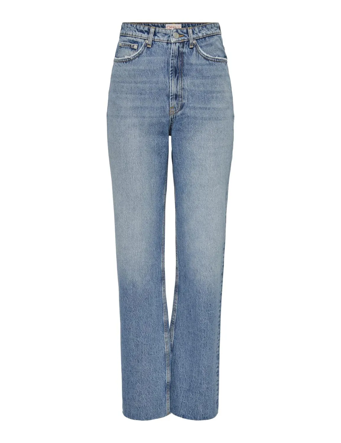 Only Onlriley vita alta jeans dritti 26W/34L blu medio