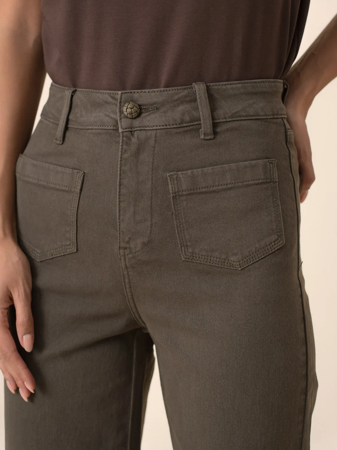 Oraije Gasparette jeans wide kaki gamba larga