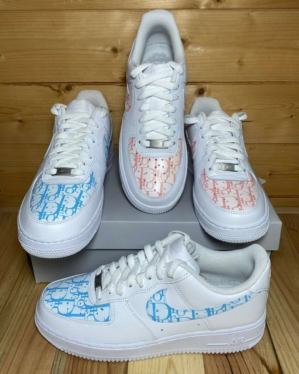 Nike Air Force 1 Blue Light sneakers dipinte a mano