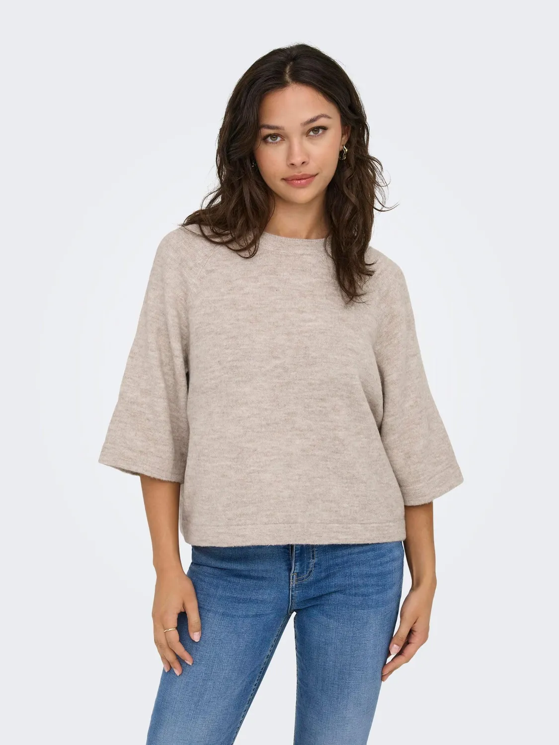 ONLY Onlsimoni Knitted Pullover maglione girocollo Cloud Cream