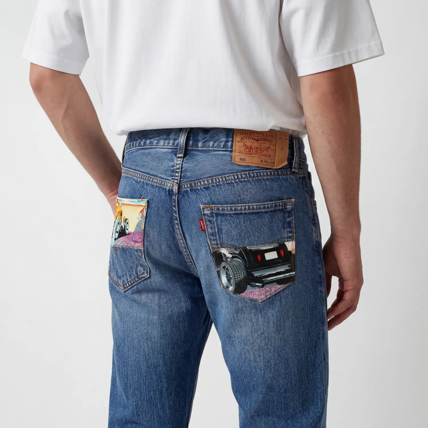 Never Say Never Levi's Vintage Pin Up Anni 60 Jeans Tessuto Custom