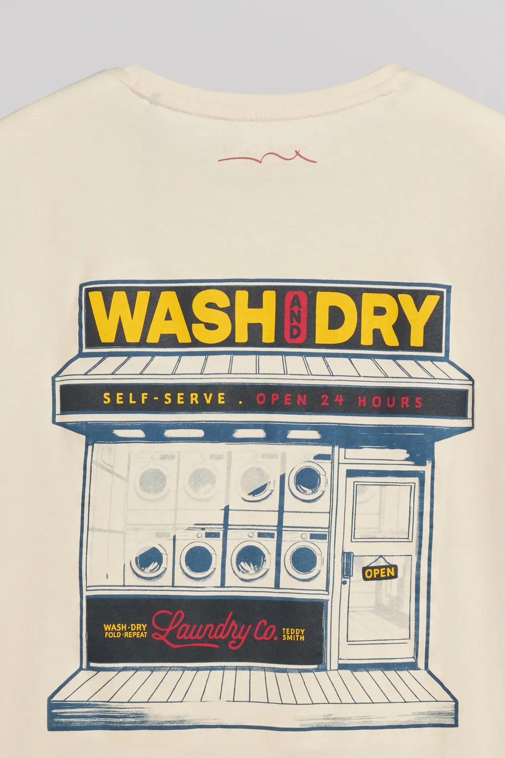 Teddy Smith T-Laundry t-shirt crema uomo stampa