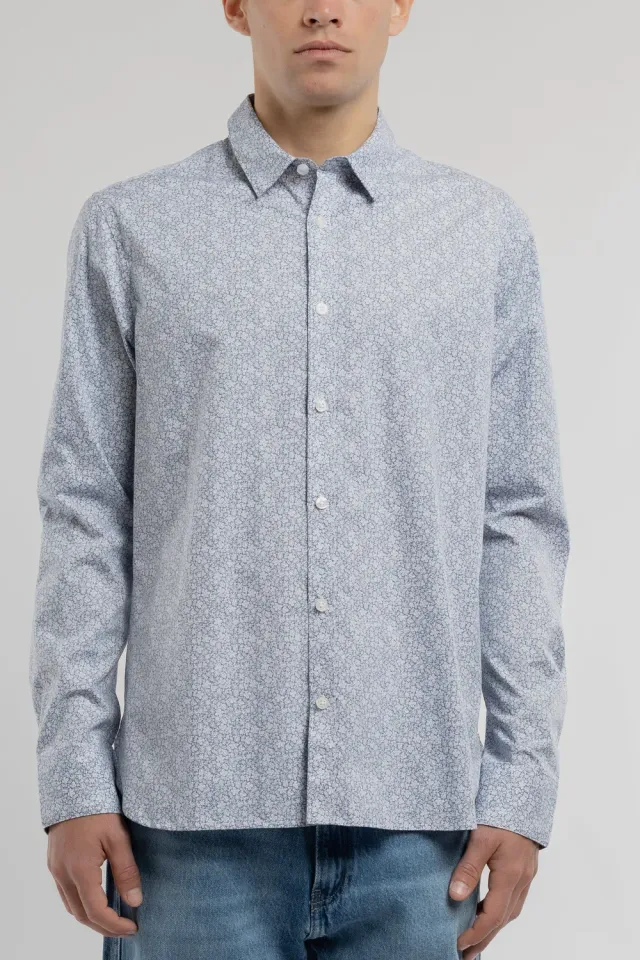 Teddy Smith Carton ML Dark Navy Floral camicia uomo slim