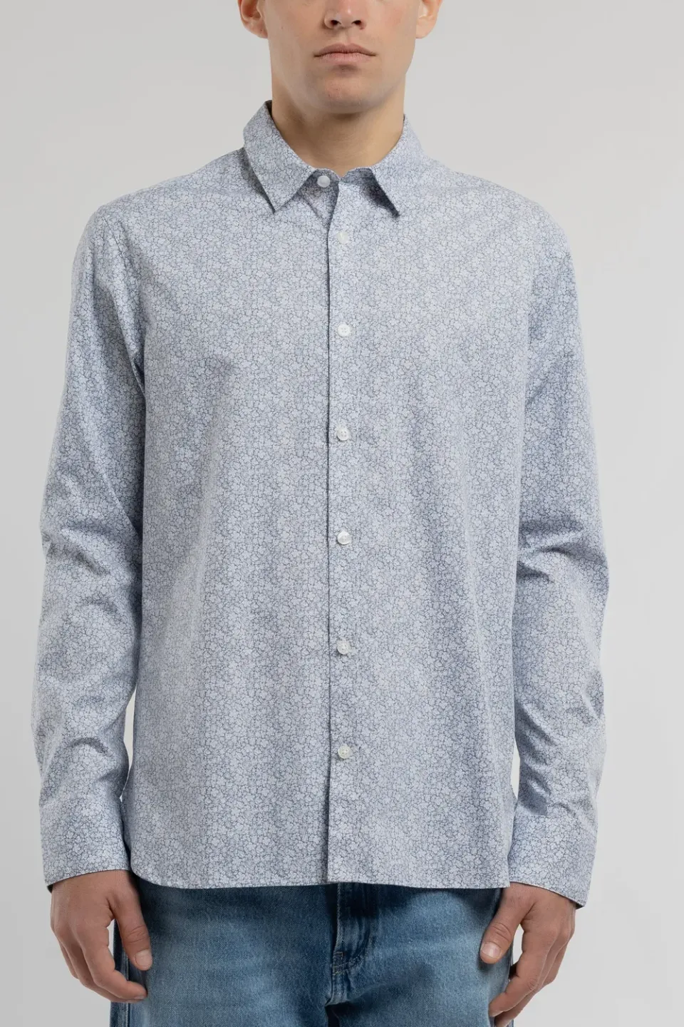 Teddy Smith Carton ML Dark Navy Floral camicia uomo slim