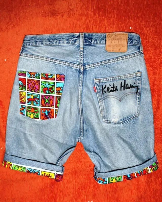 Levi's Vintage Keith Haring bermuda custom vignette