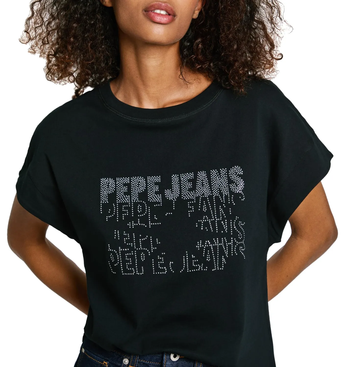 Pepe Jeans Lira Top Donna Senza Maniche Strass