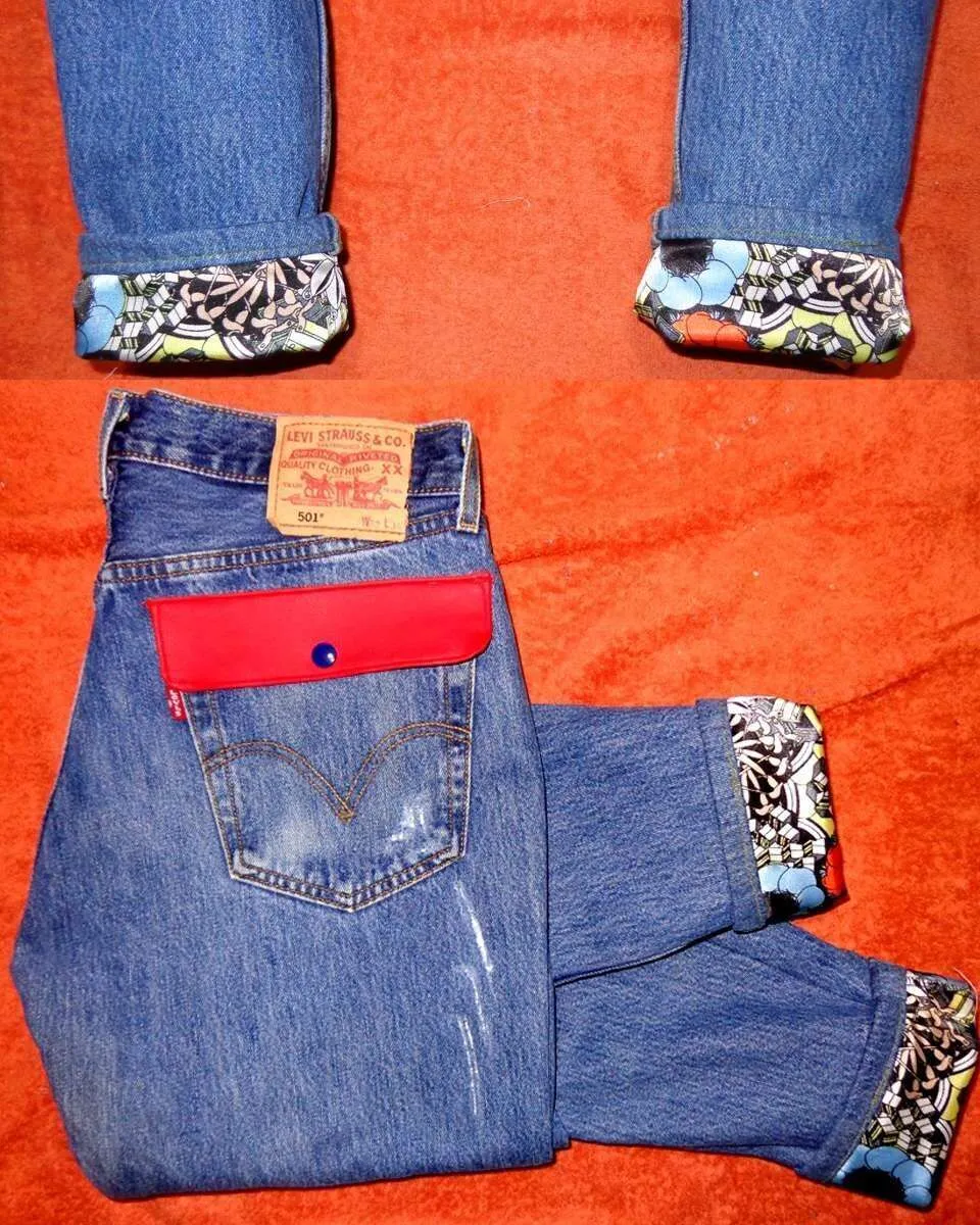 Levi's Vintage Fiori Moderni jeans personalizzati floreali