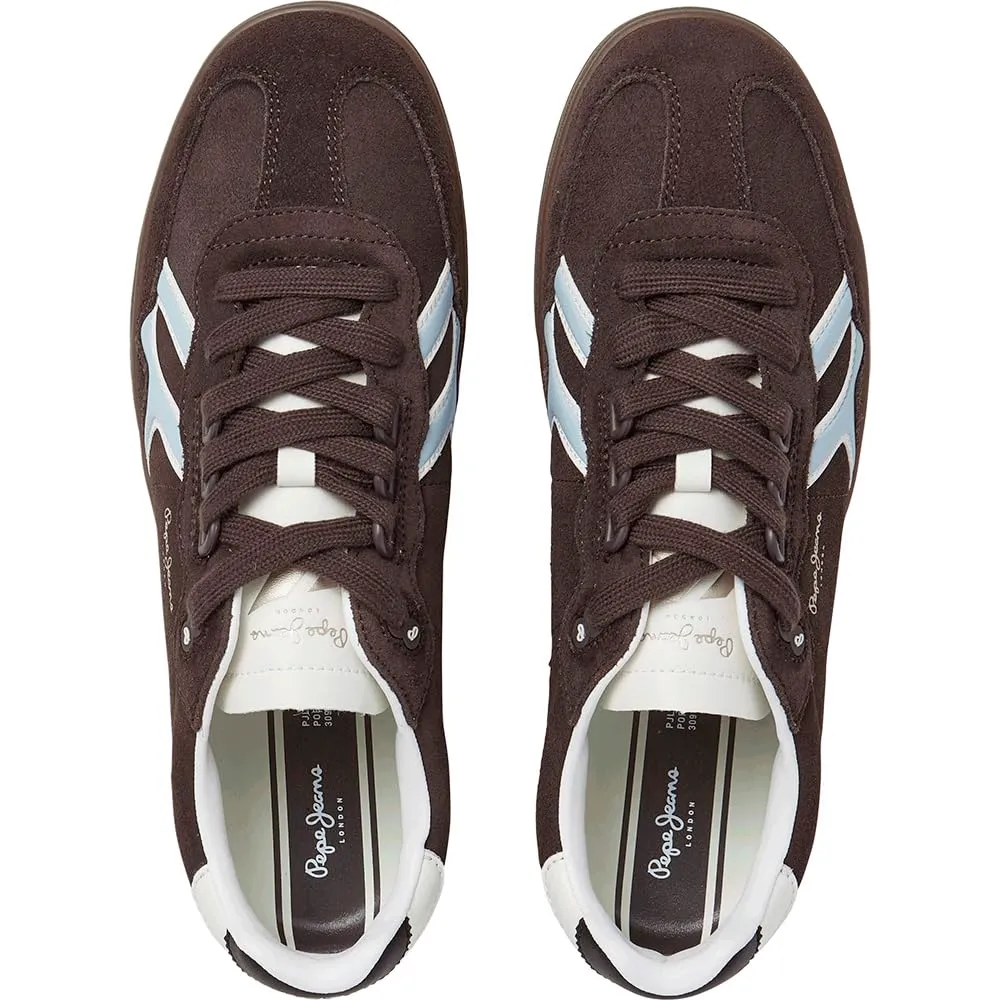 Pepe Jeans Palla Mix Sneakers Uomo Marroni 6 UK Pelle