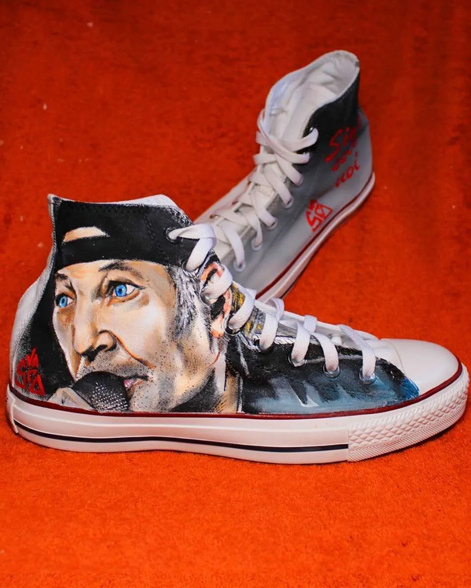 Converse All Star Vasco Rossi sneakers dipinte a mano