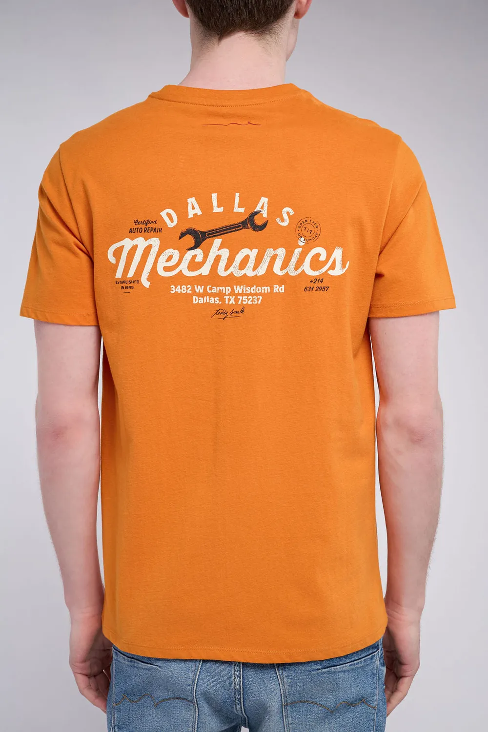 Teddy Smith T-Mechanics MC t-shirt uomo orange vintage