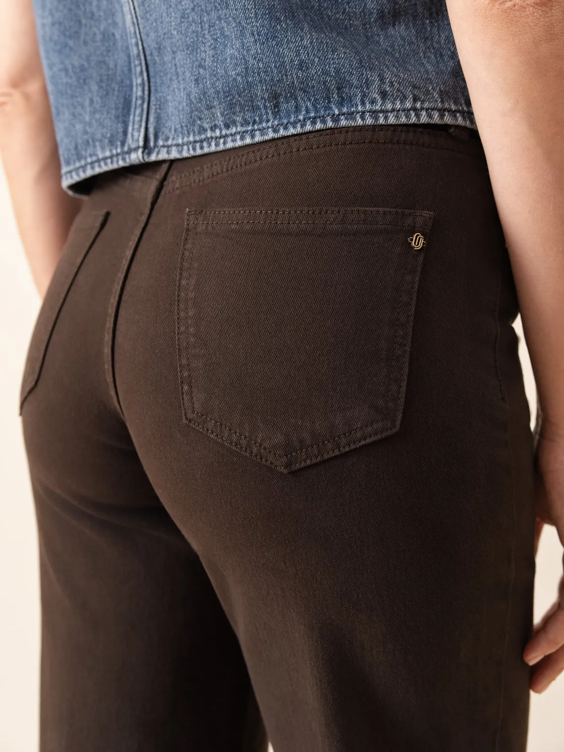 Oraije Mona jeans straight cioccolato cotone