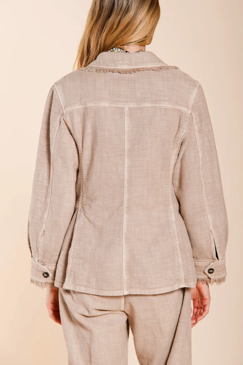 Mason's Santa Barbara giacca donna beige stuoia