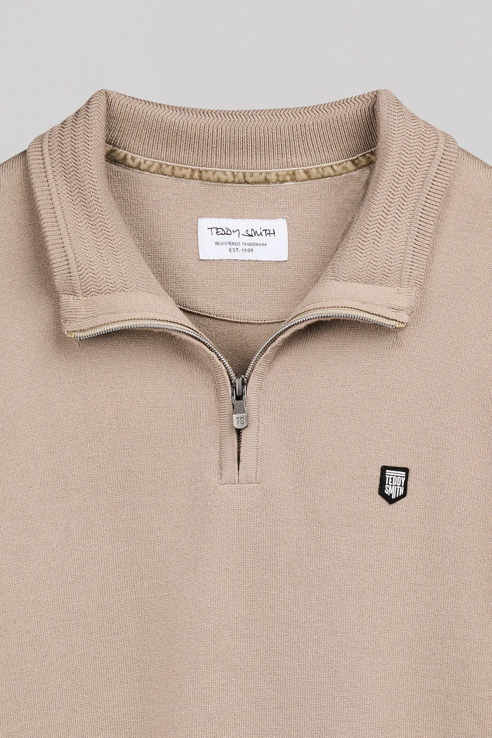 Teddy Smith P-Marty 2 Maglia mezza zip beige uomo