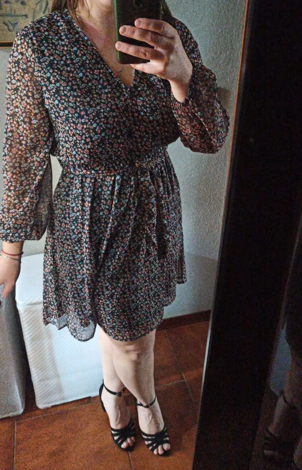 ONLY ONLCERA Vestito Corto Donna Nero Fantasia