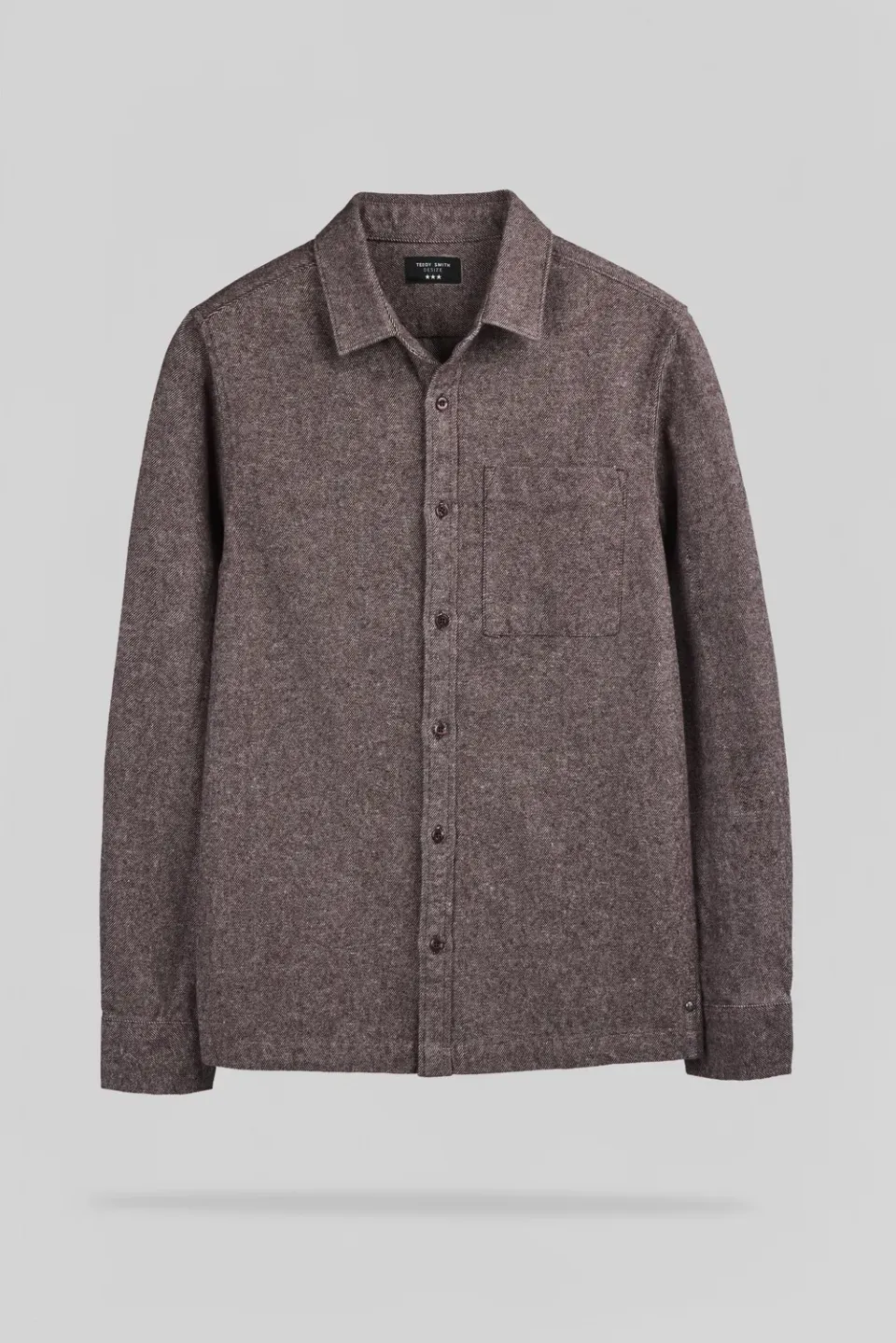 Teddy Smith C-Scott Camicia Flanella Marrone Prugna Uomo