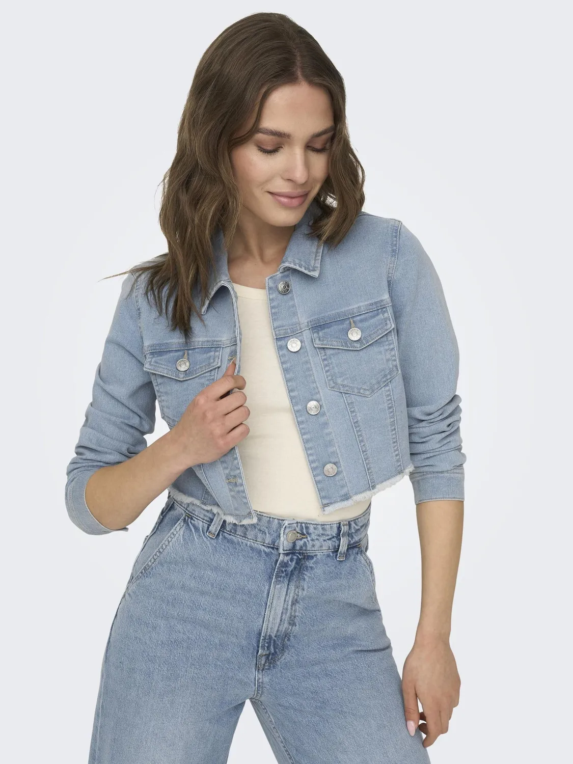 ONLY Onlwonder Denim Jacket giacca denim Light Blue Denim L