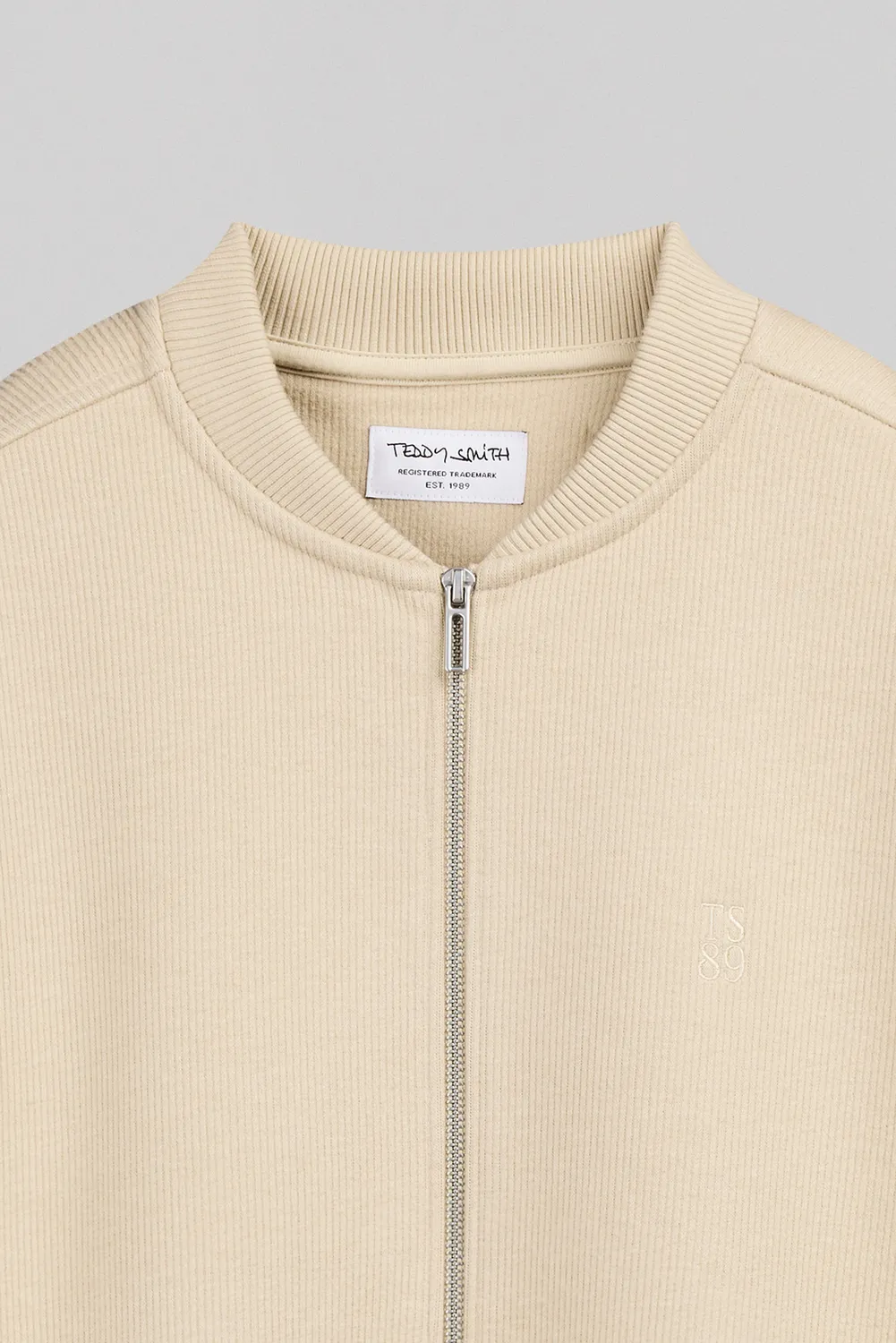 Teddy Smith G-Laurio Cardigan Zip Beige a Coste