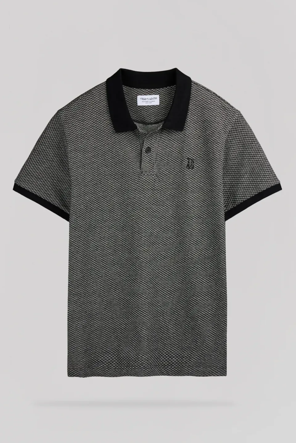 Teddy Smith P-Osey polo uomo nero jacquard cotone manica corta