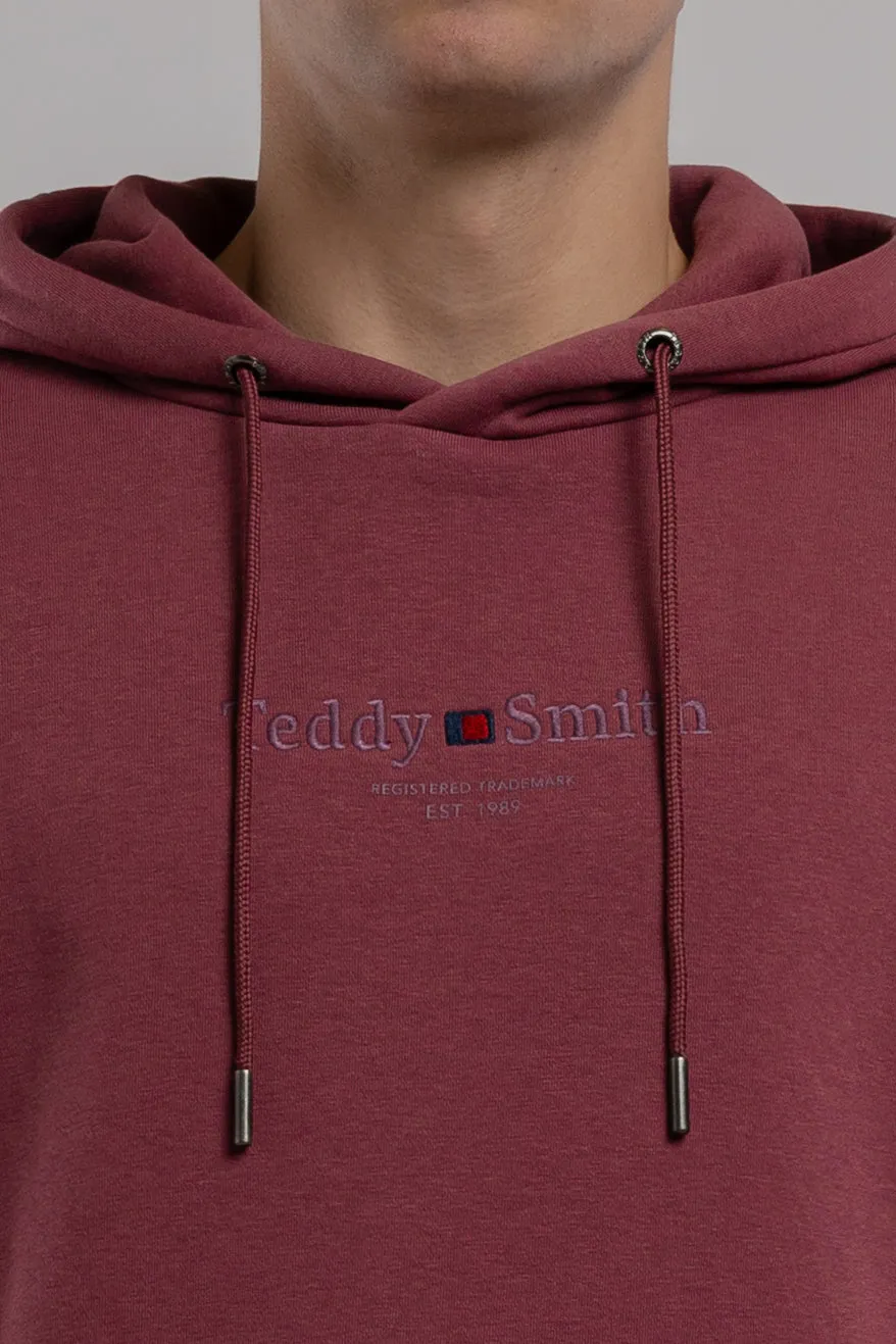 Teddy Smith S-Jim Hoody felpa cappuccio lampone felpata