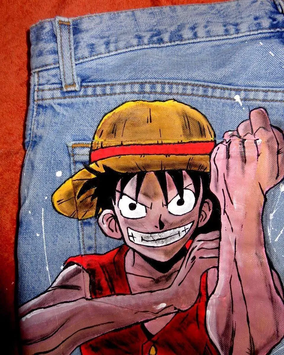 Levi's Vintage Luffy One Piece jeans dipinti a mano