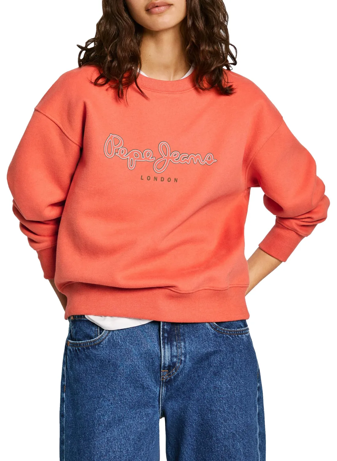 Pepe Jeans Frida Felpa Donna Nera Girocollo Cotone
