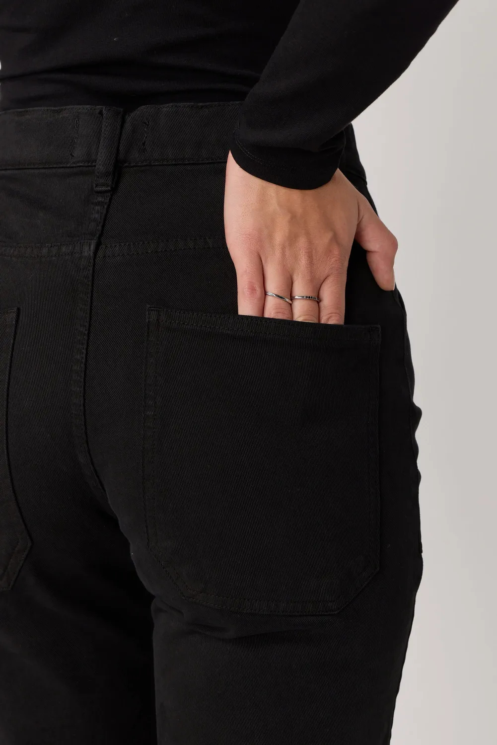 acquaverde Eddy pantalone nero black vita alta