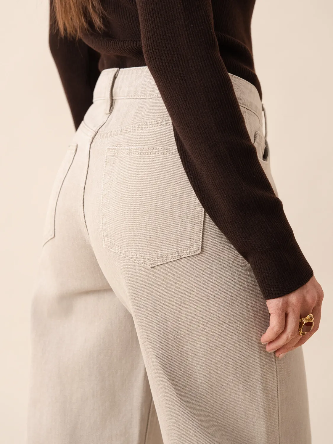 Oraije Bony jeans barrel taupe denim