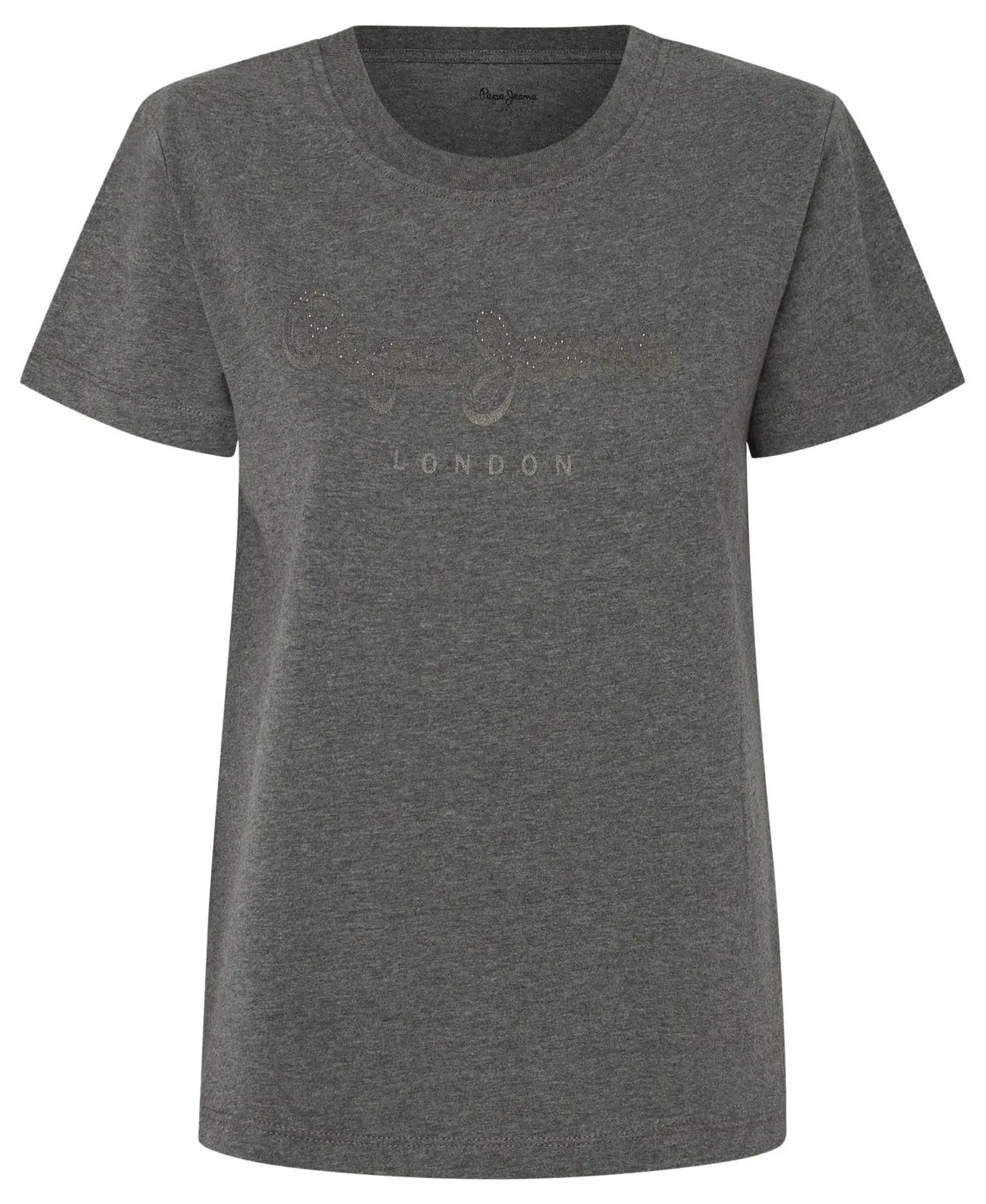 Pepe Jeans Gaia T-shirt donna M grigio regular fit strass