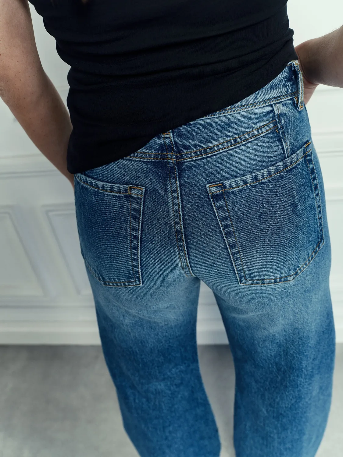 acquaverde Kendra jeans Aged Wash barrel