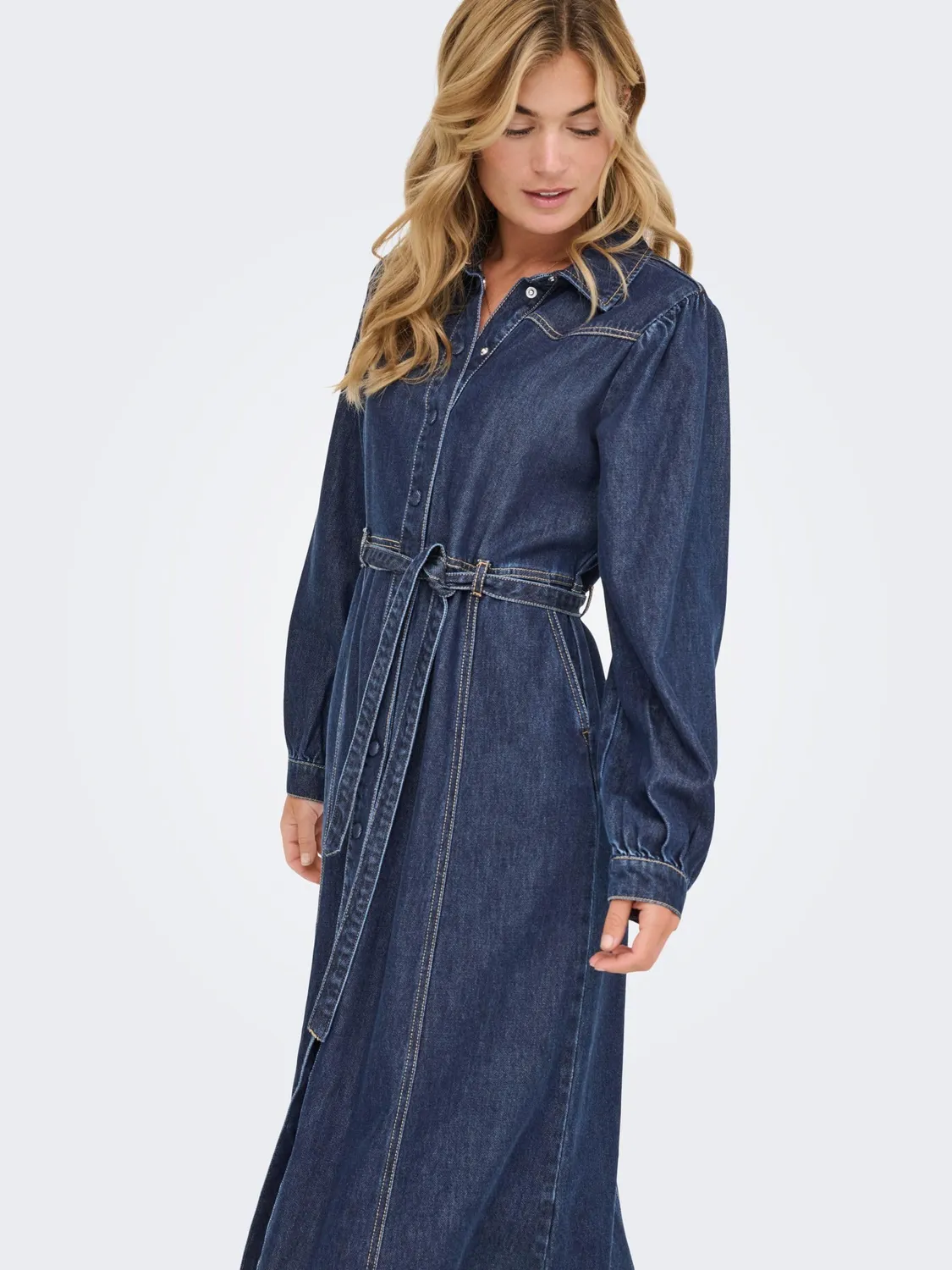 ONLY Onljulie vestito midi donna M denim blu scuro