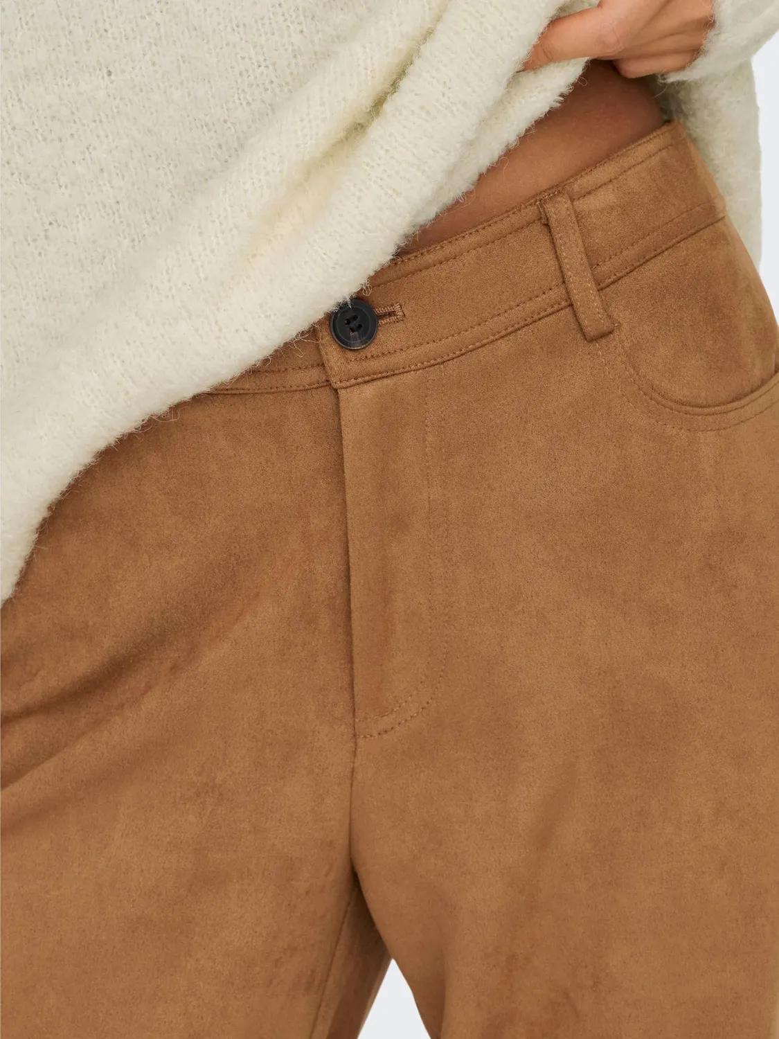 ONLY Onlina pantaloni faux suede Nuthatch M x 32