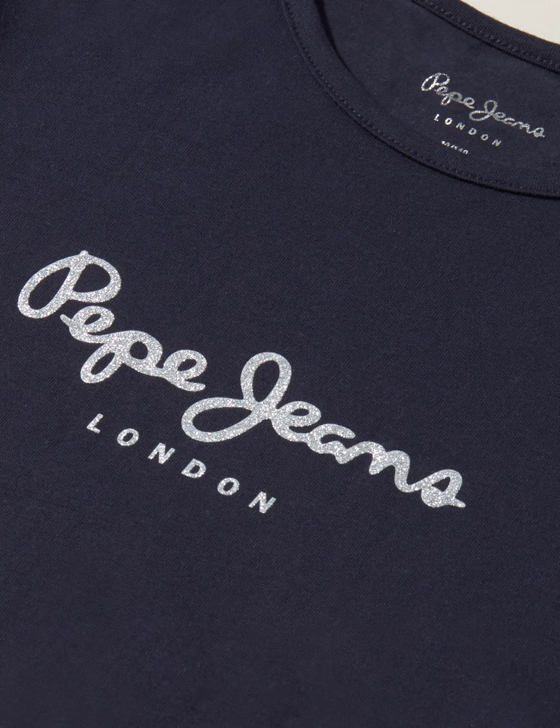 Pepe Jeans Hana Glitter T-Shirt Bambina Ecru Scuro