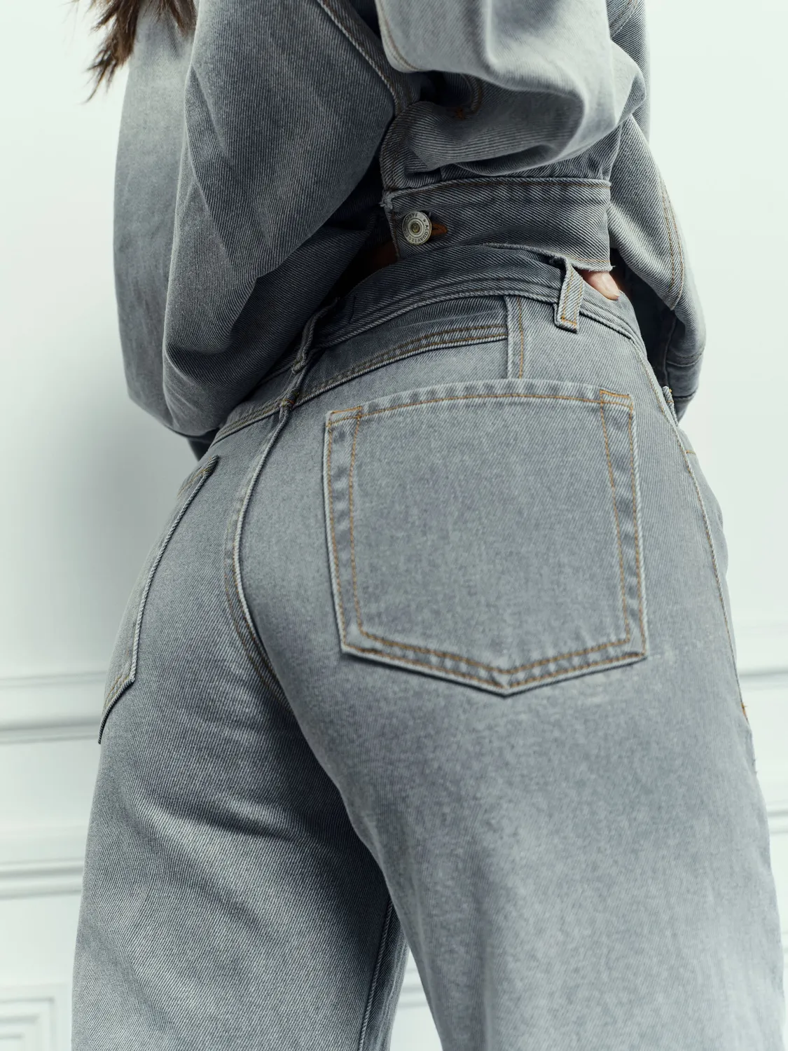 acquaverde Kendra jeans barrel used grey 13 oz