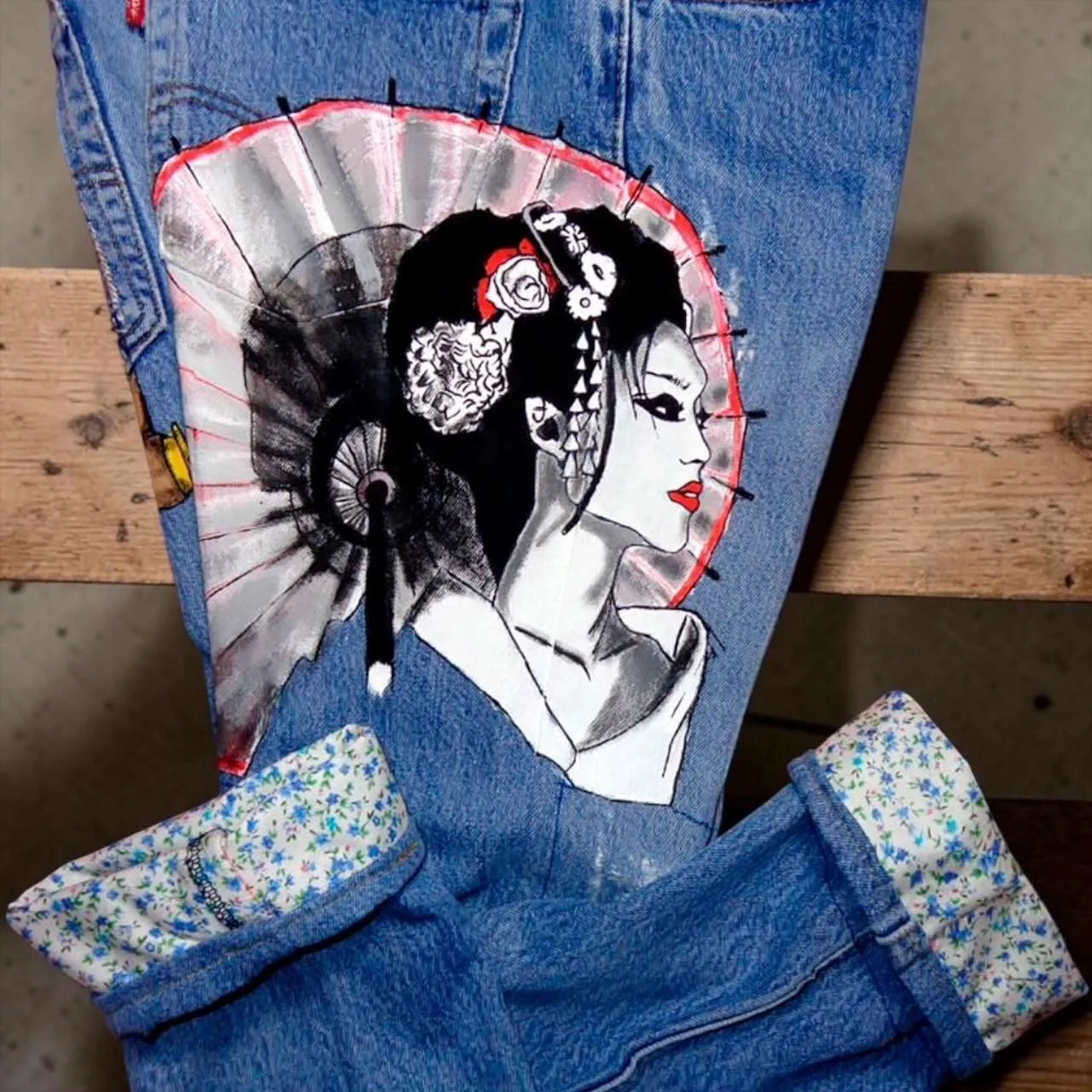 Never Say Never Levi's Vintage Jeans Geisha Pergamena