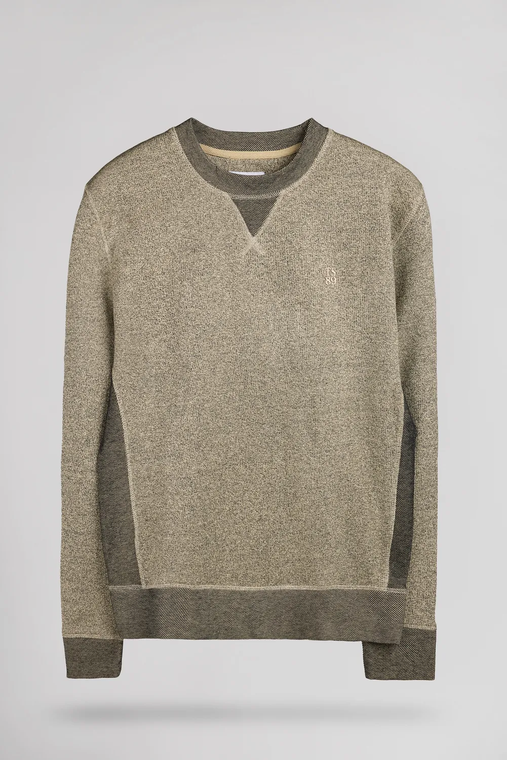 Teddy Smith S-Yanis RC felpa uomo loose beige chiné girocollo