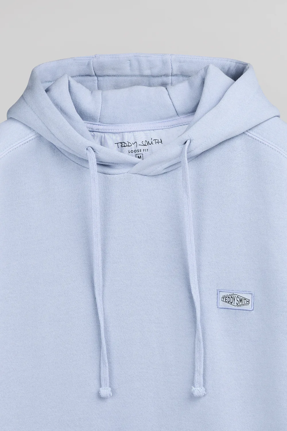 Teddy Smith S-Nateo felpa uomo azzurro pastel cappuccio