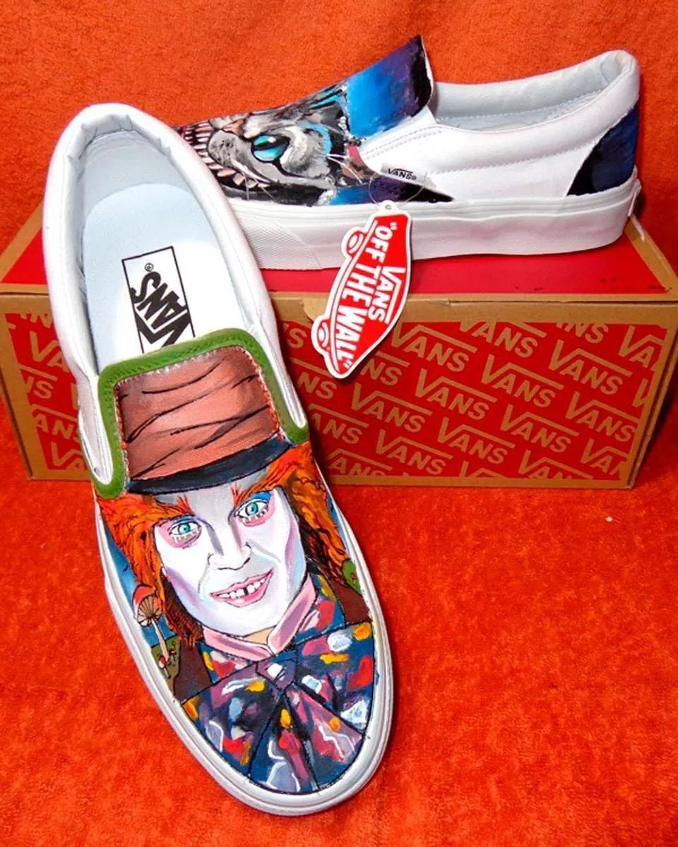Never Say Never Vans Slip-On Alice Cappellaio dipinte a mano