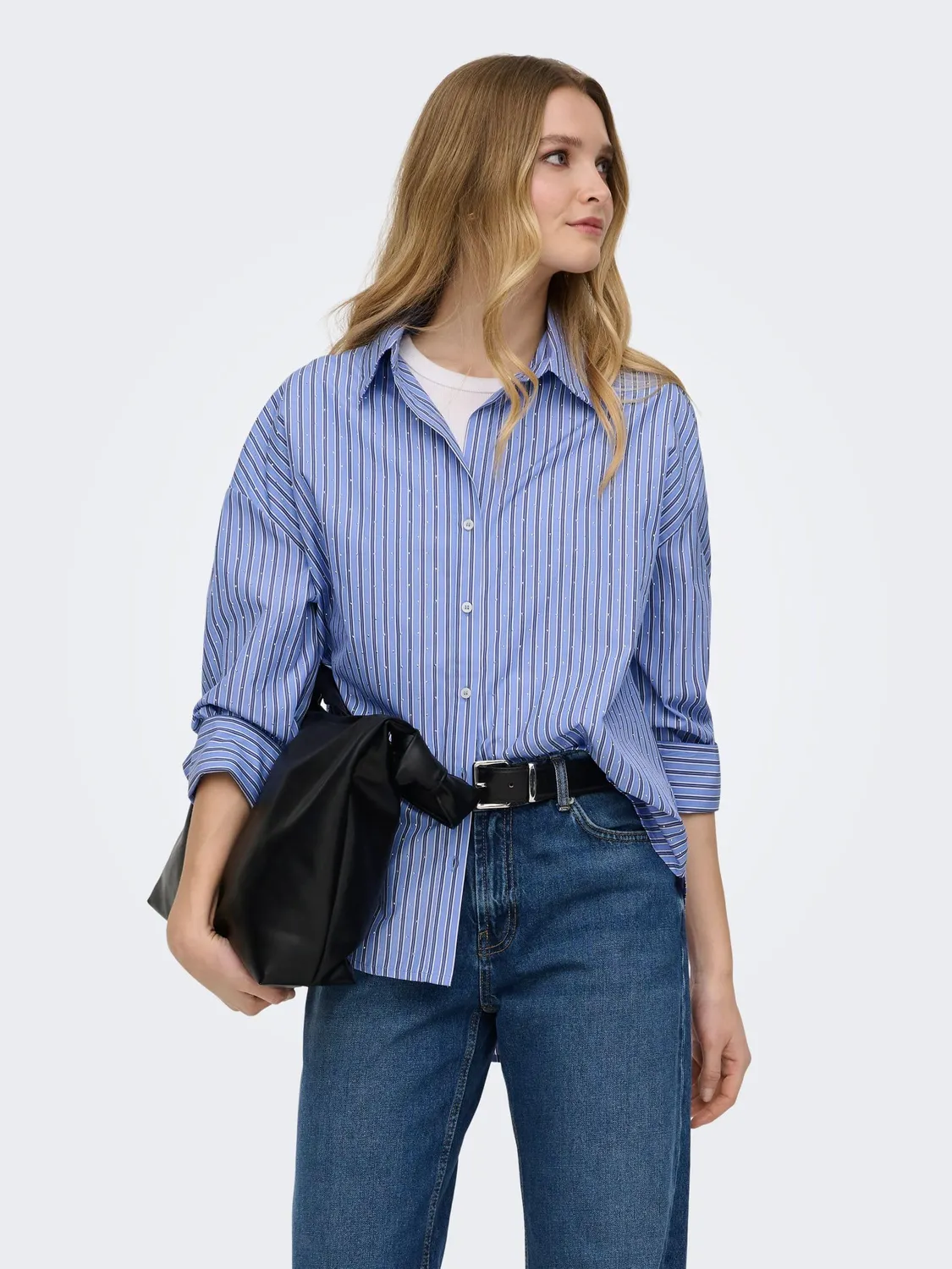 ONLY Onloregon Alva camicia donna strass nera S
