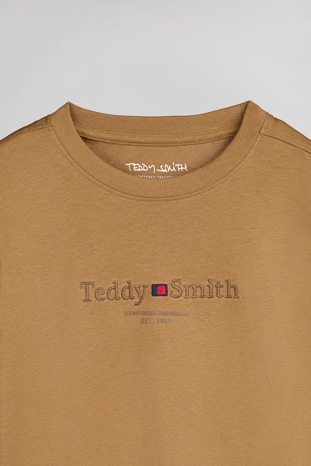Teddy Smith T-Jim MC t-shirt bimbo nocciola girocollo cotone