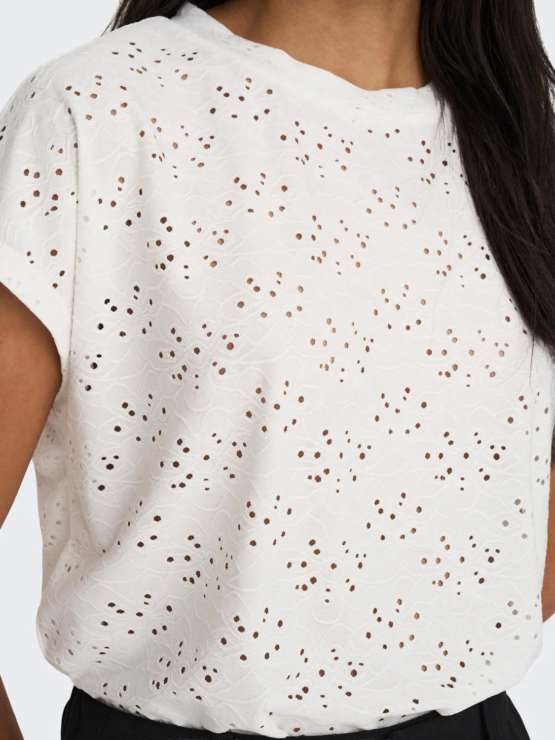ONLY Onlsmilla S/S t-shirt donna Cloud Dancer jersey