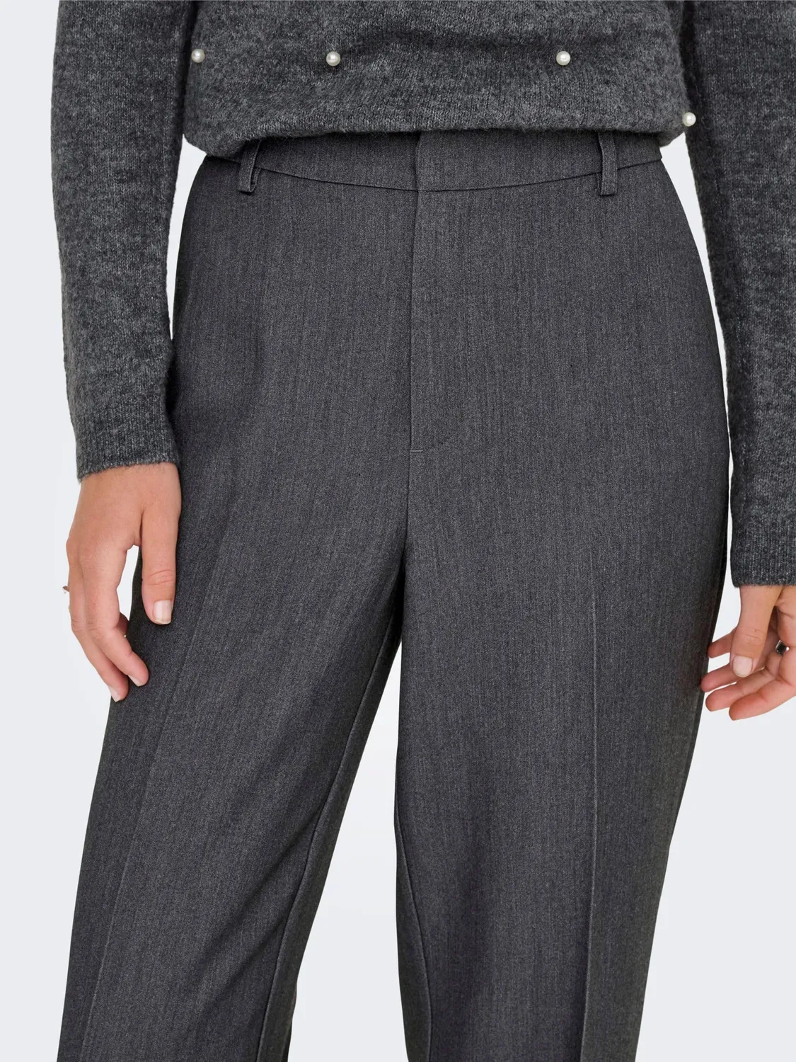 ONLY Onlhattie Pantaloni Larghi Vita Alta Grigio 34/32