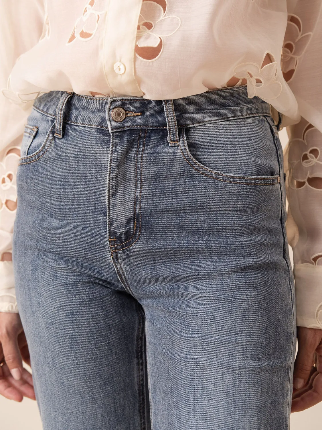 Oraije Maddie jeans dritto blu vintage