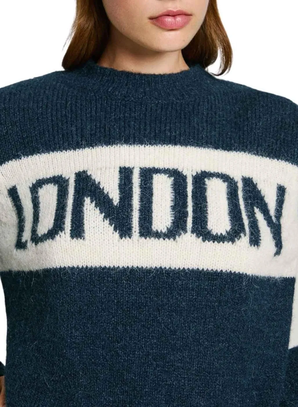 Pepe Jeans Hilda Maglione Donna M Collo Perkins Blu