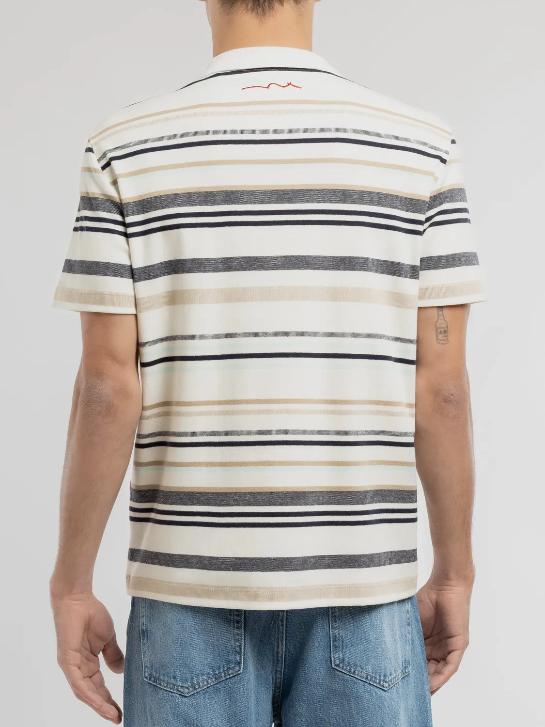 Teddy Smith P-Roy polo jacquard middle white uomo