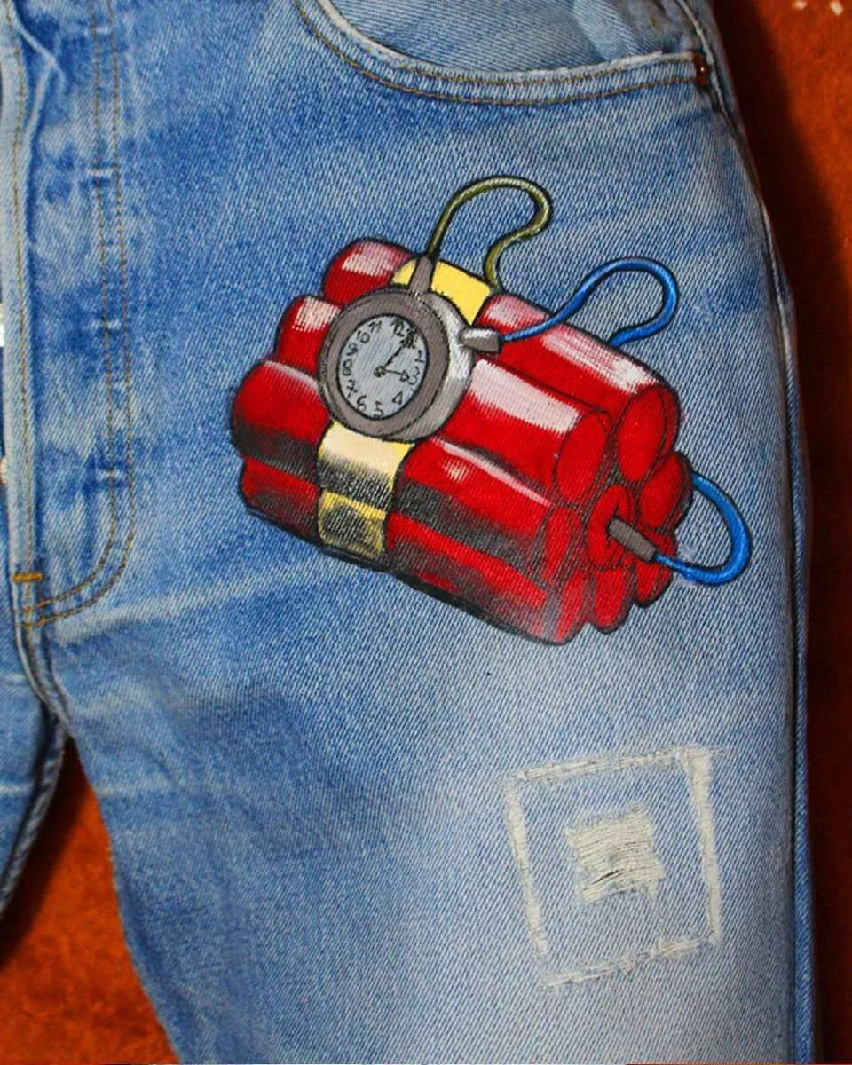 Levi's Vintage Topolino Bad Dinamite jeans dipinti a mano