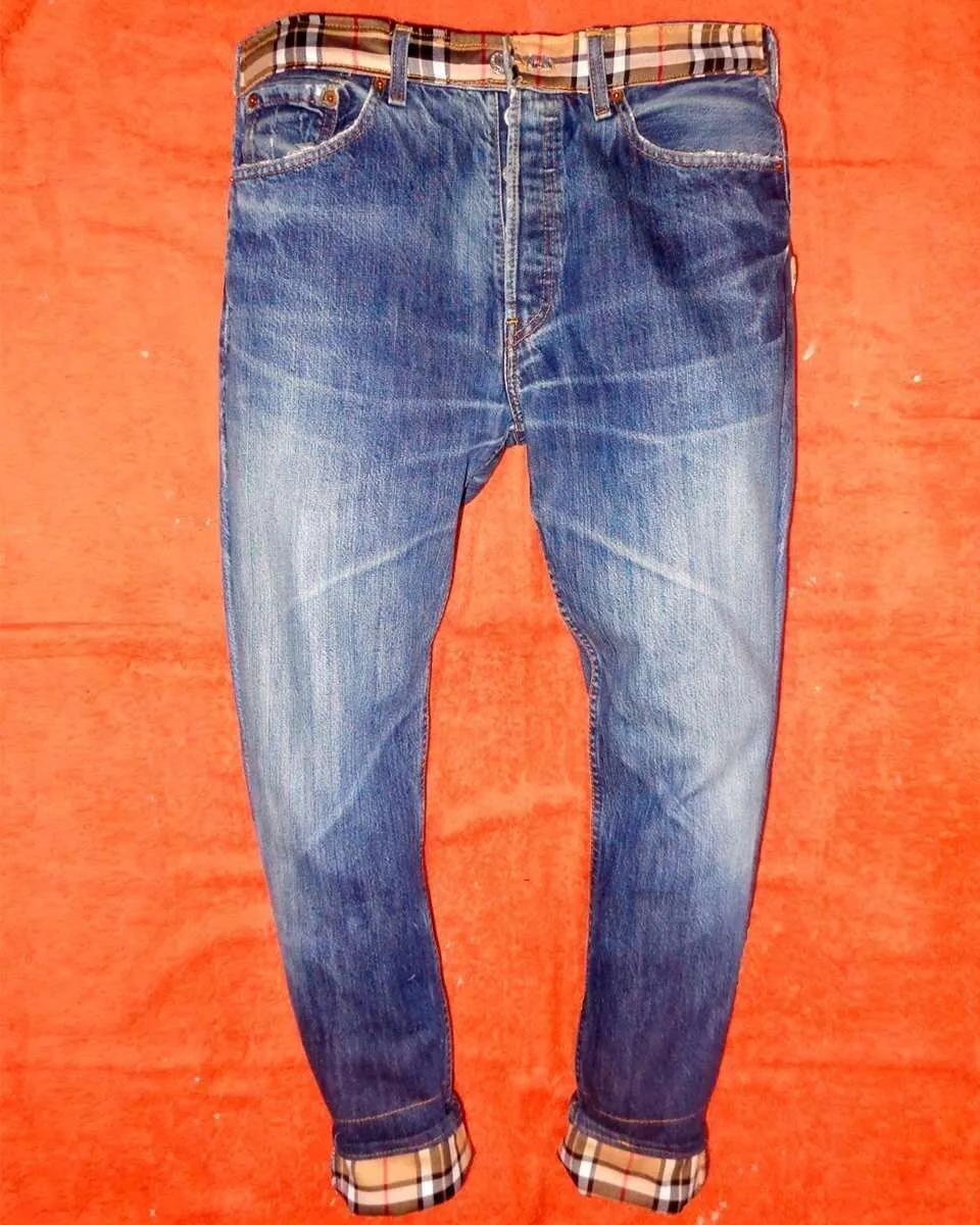 Levi's Vintage Burberry jeans con tessuto remake tasche