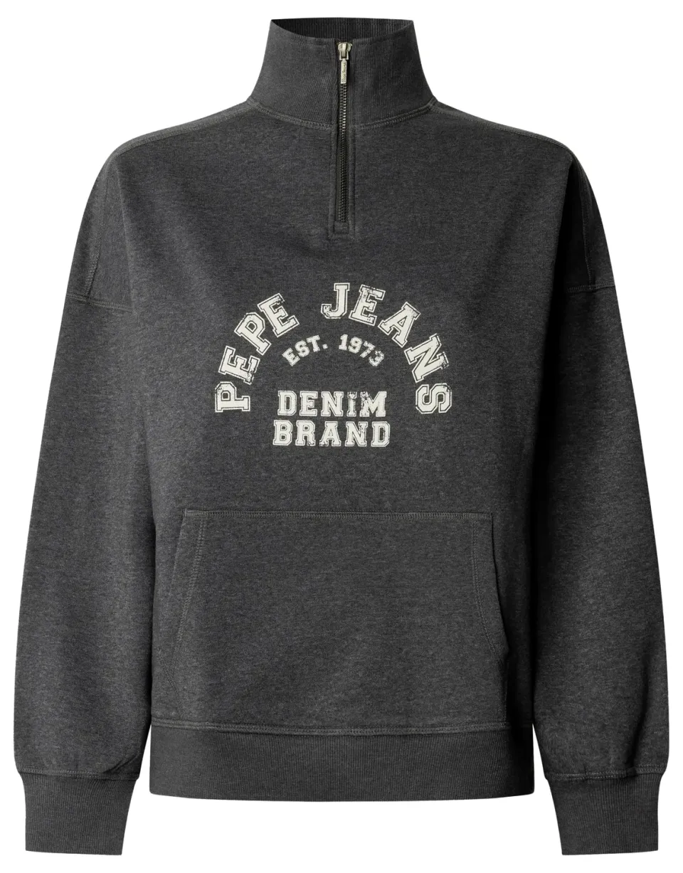 Pepe Jeans Team Logo Sweat felpa donna M mezza zip