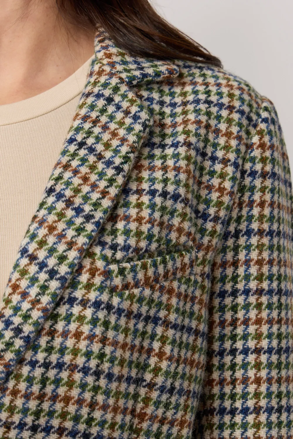 Acquaverde Ralph giacca Green pied-de-poule lana