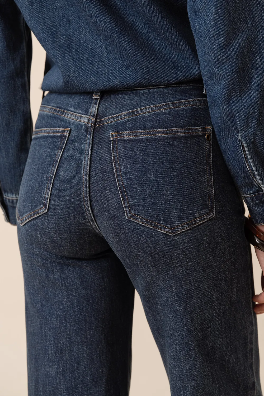 Oraije Mona jeans straight blu scuro cotone